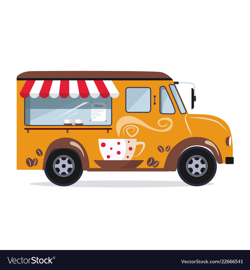 Coffee car on a white background Royalty Free Vector Image