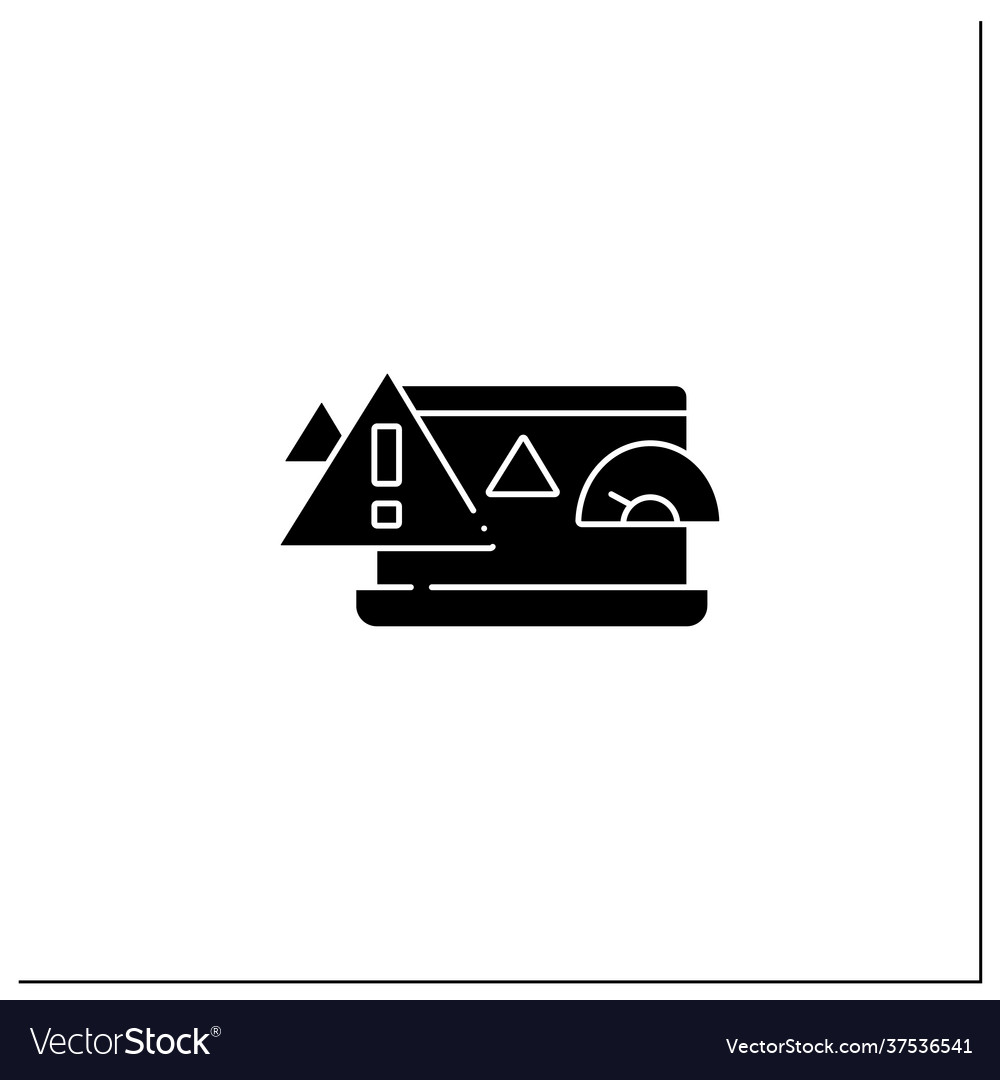 Computer loading glyph icon vector image Computer loading glyph icon