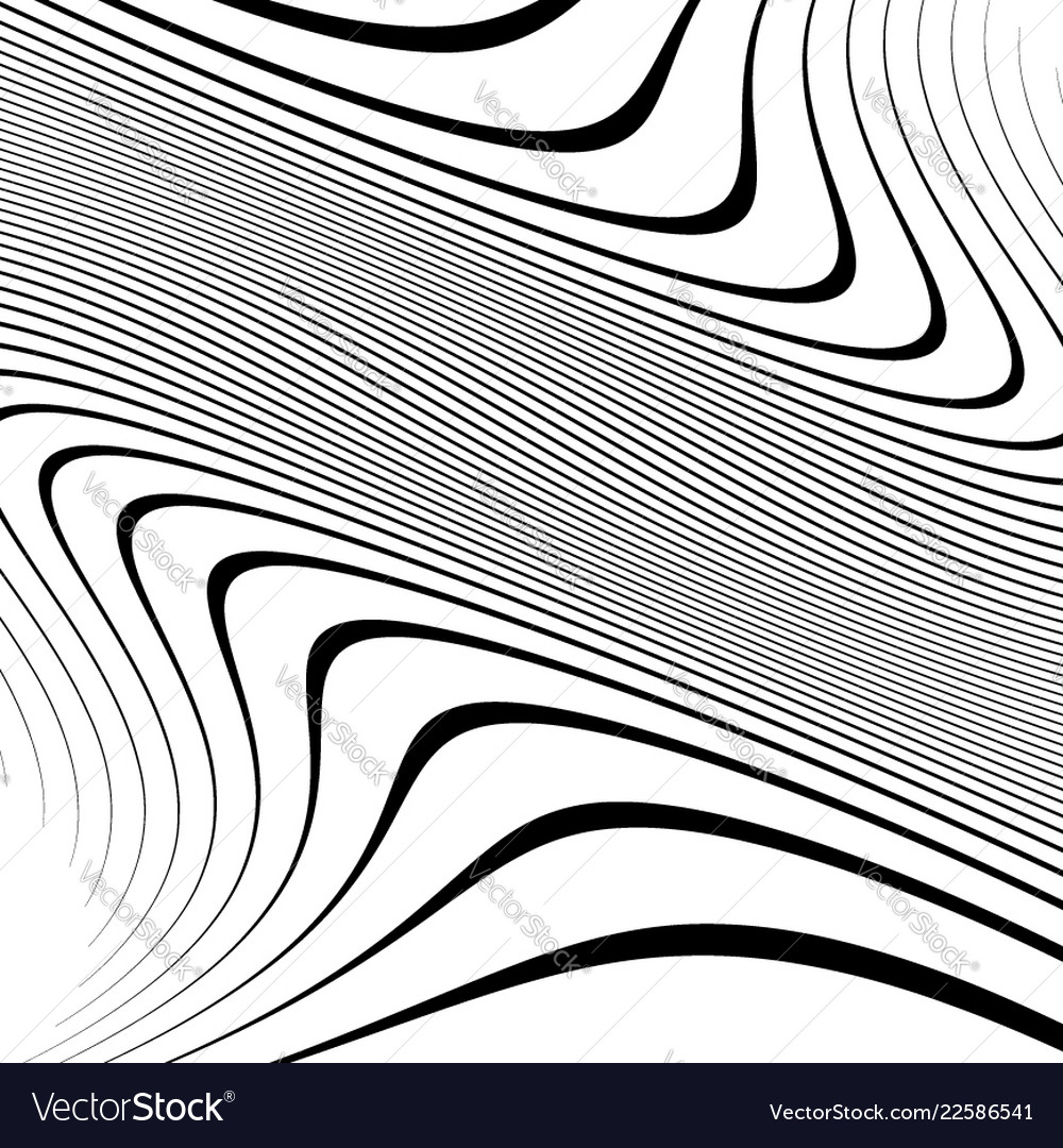 Curvy waving lines abstract geometry element