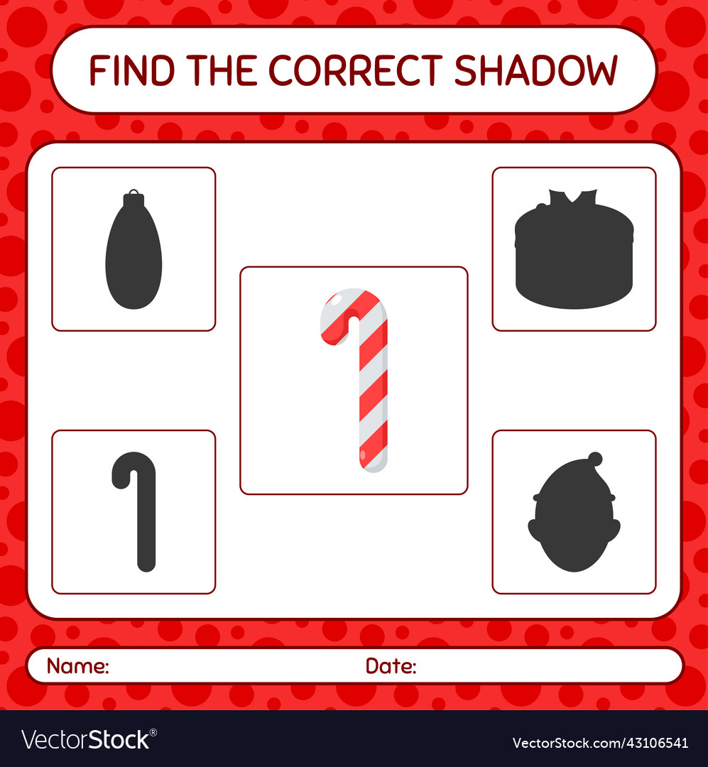 Find the correct shadows game with candy cane
