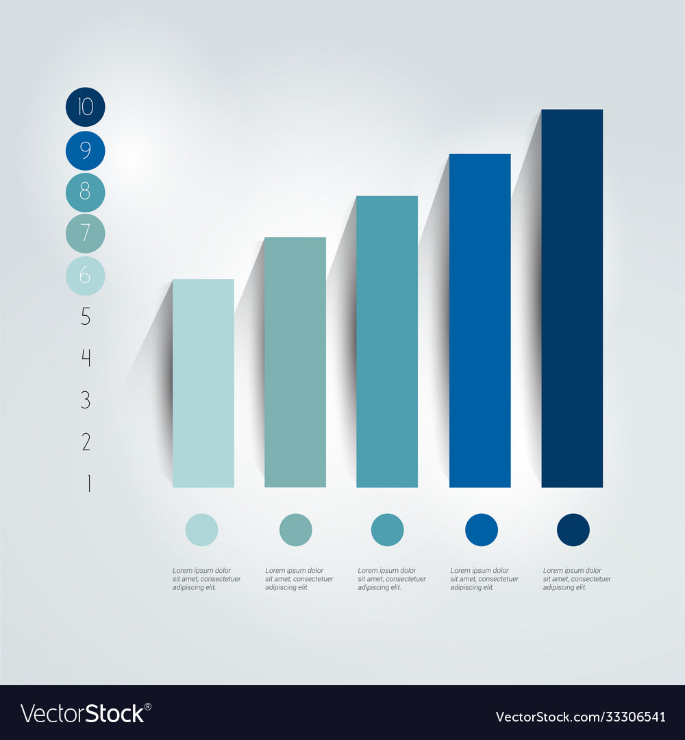 Flat chart graph simply editable info graphics vector image Flat chart graph simply editable info graphics