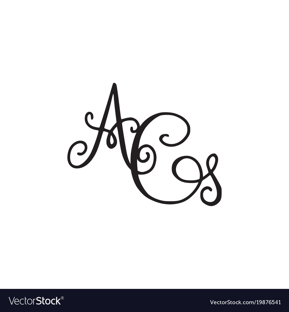 Handwritten monogram ag icon Royalty Free Vector Image