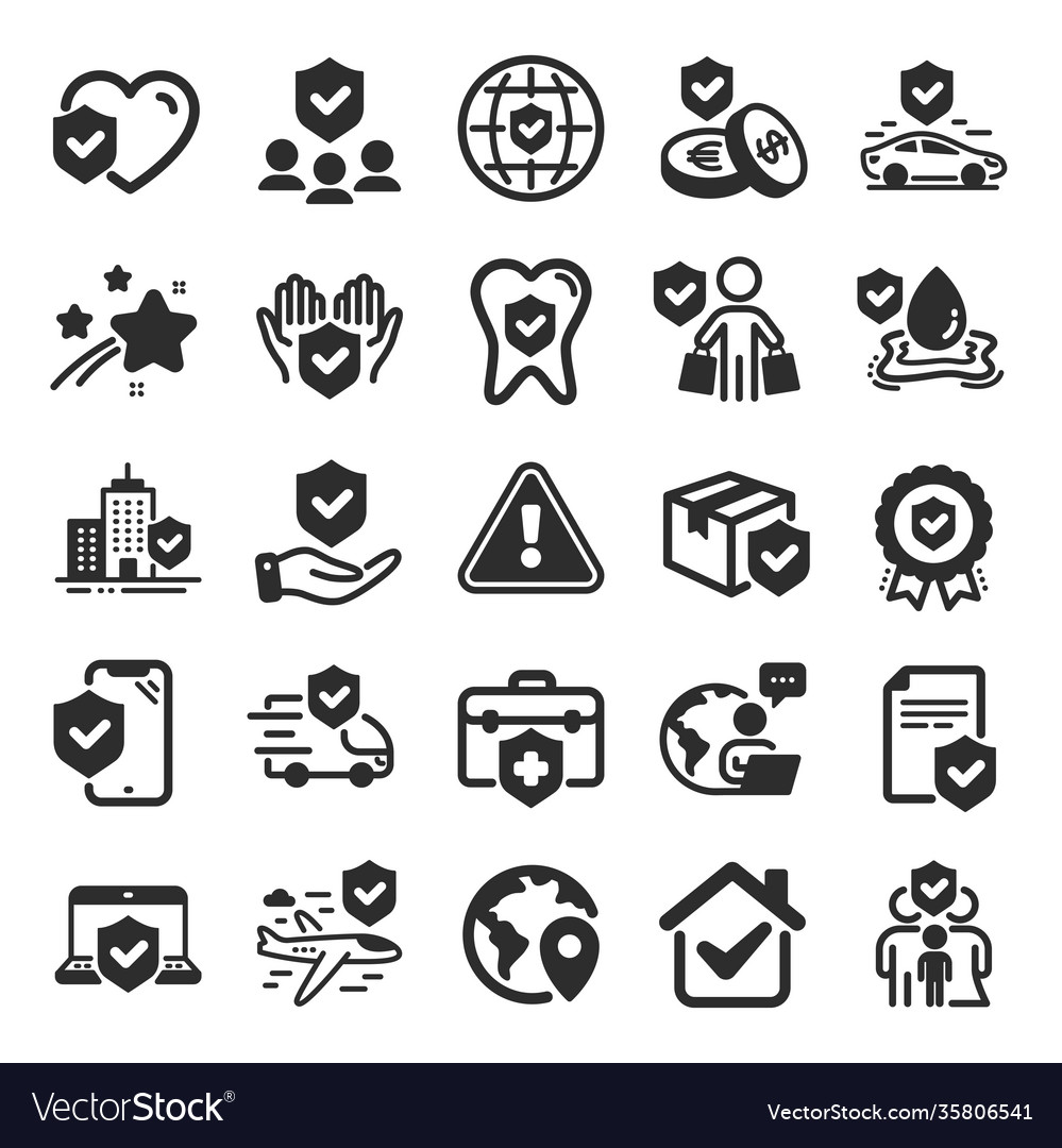 Insurance icons health care risk help service Vector Image