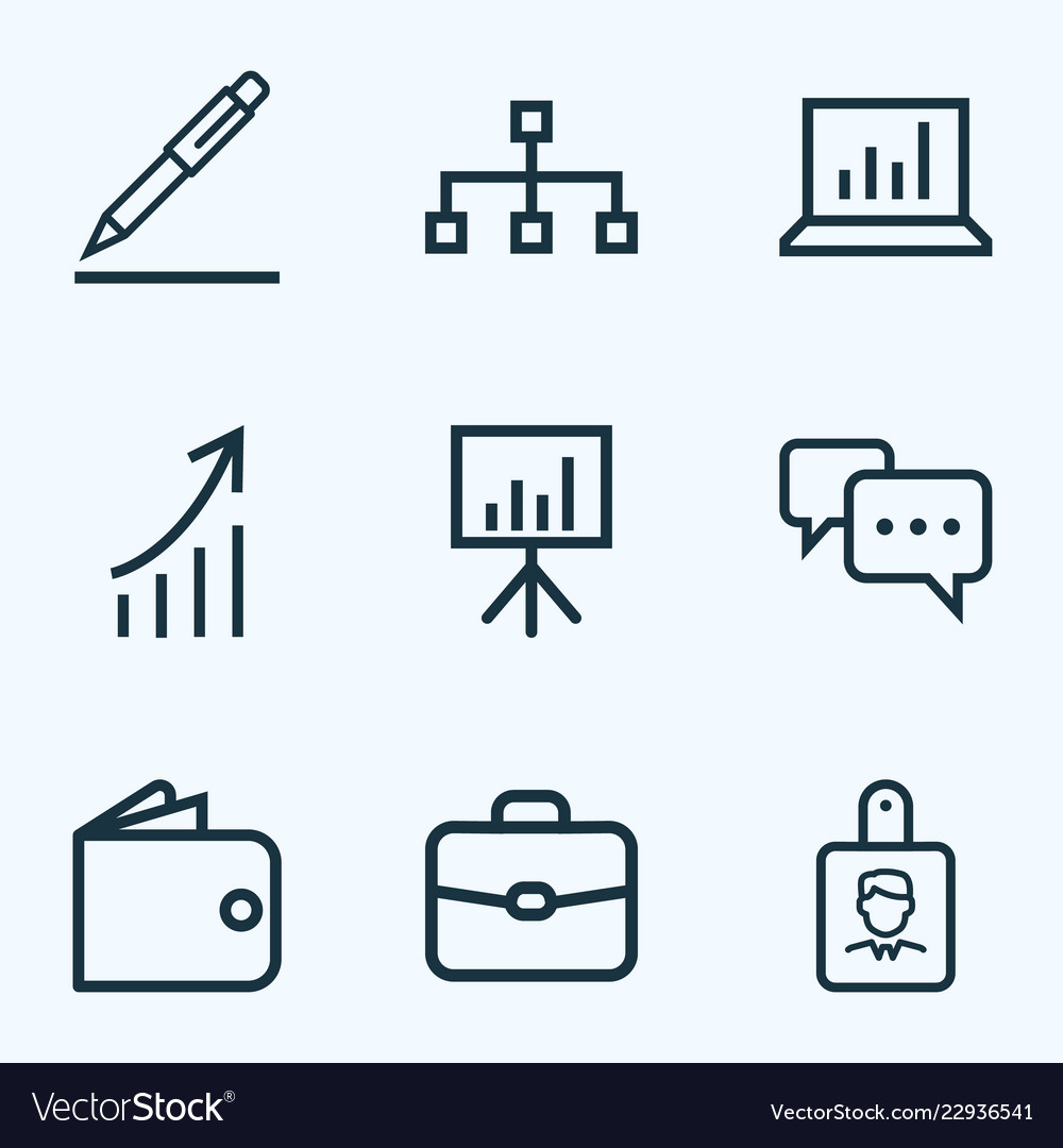 Job icons line style set with pen hierarchy
