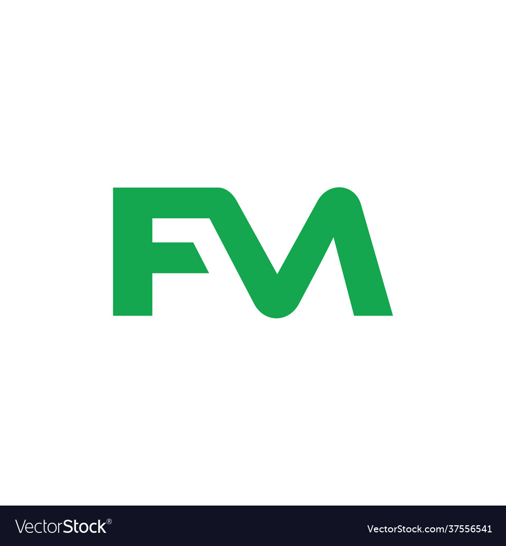 Letter fm simple linked design Royalty Free Vector Image