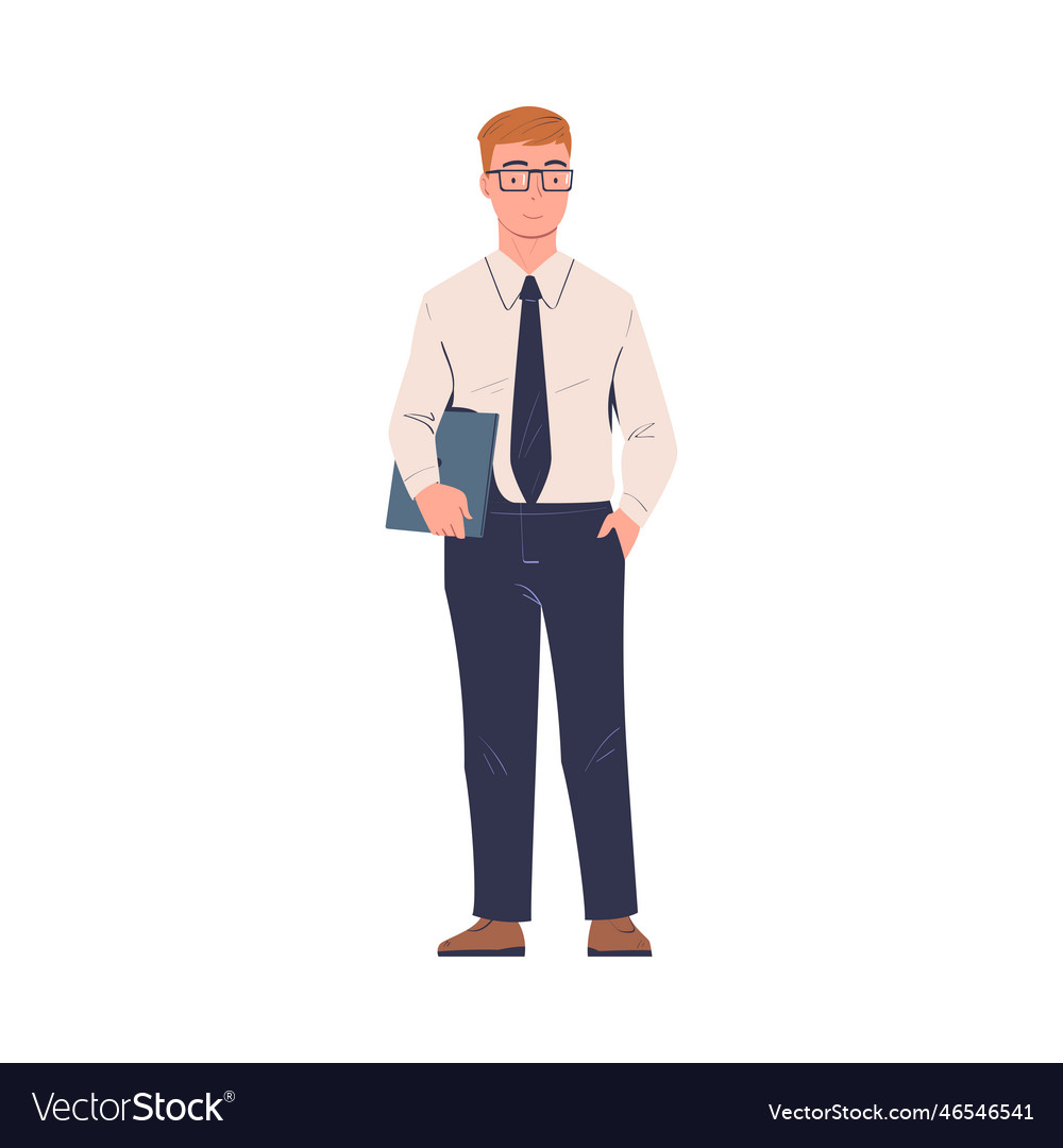 Man entrepreneur and office employee in glasses Vector Image