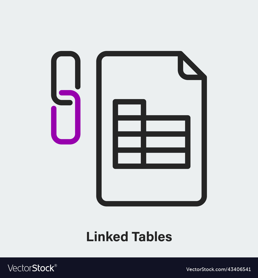 Outline icon of linked tables file