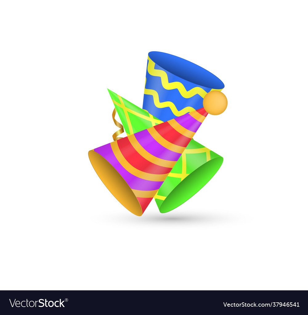 Party caps hats for parties holidays celebrations vector image Party caps hats for parties holidays celebrations