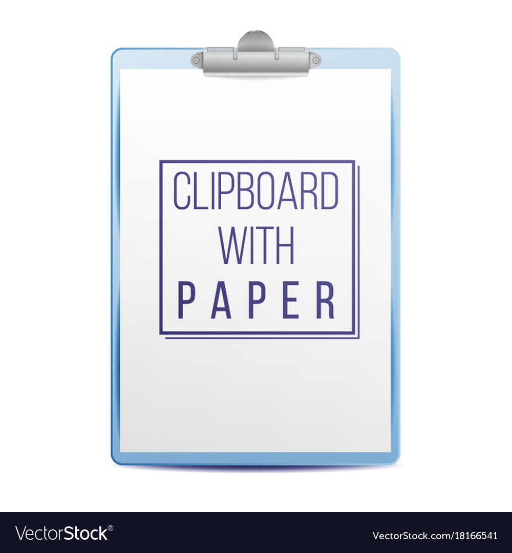 Realistic clipboard a4 size top view