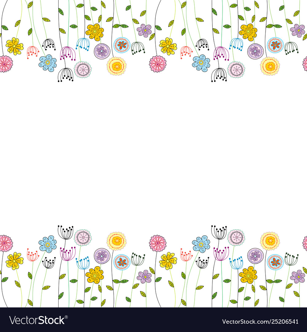 Seamless Funny Floral Border Royalty Free Vector Image