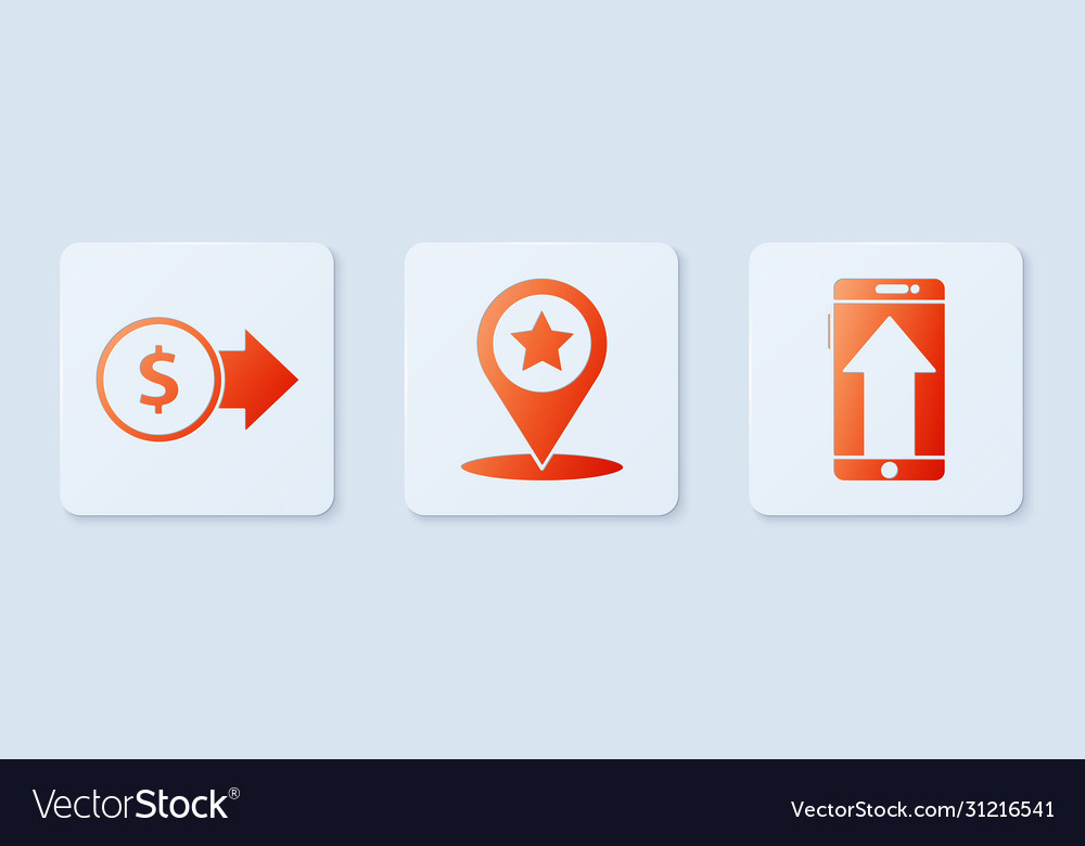 Set map pointer with star coin money dollar vector image Set map pointer with star coin money dollar
