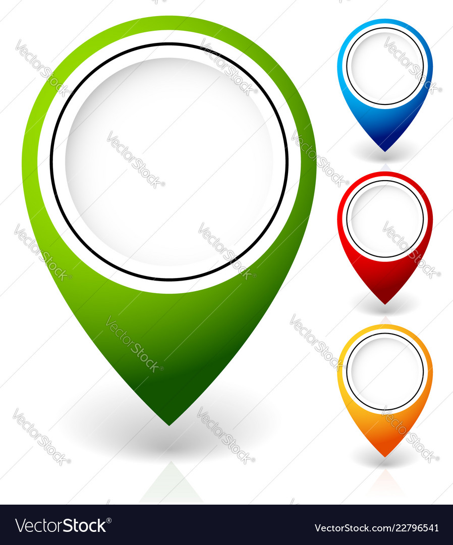 Set of map markers with various colors vector image Set of map markers with various colors
