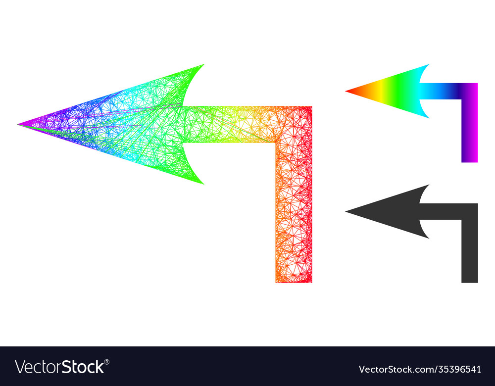 Spectrum linear gradient turn left icon vector image Spectrum linear gradient turn left icon