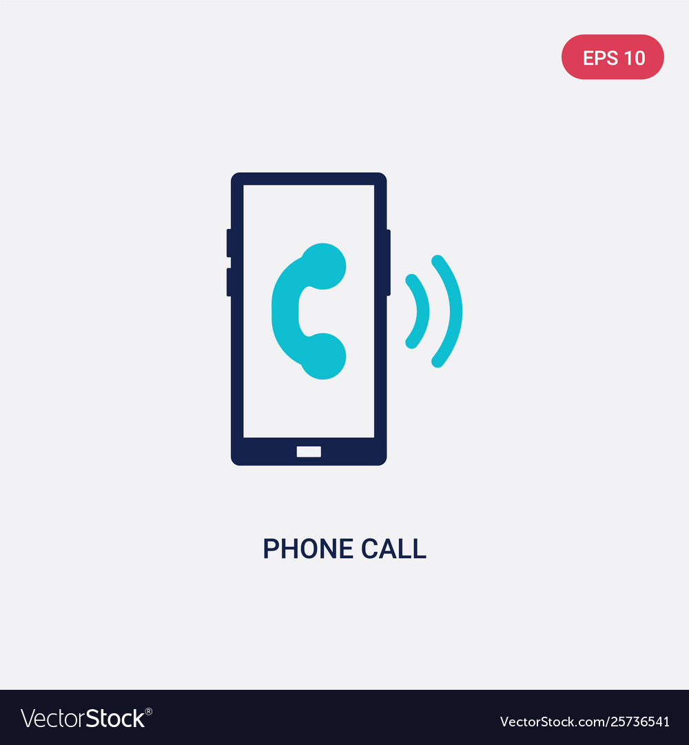 Two color phone call icon from customer service Vector Image