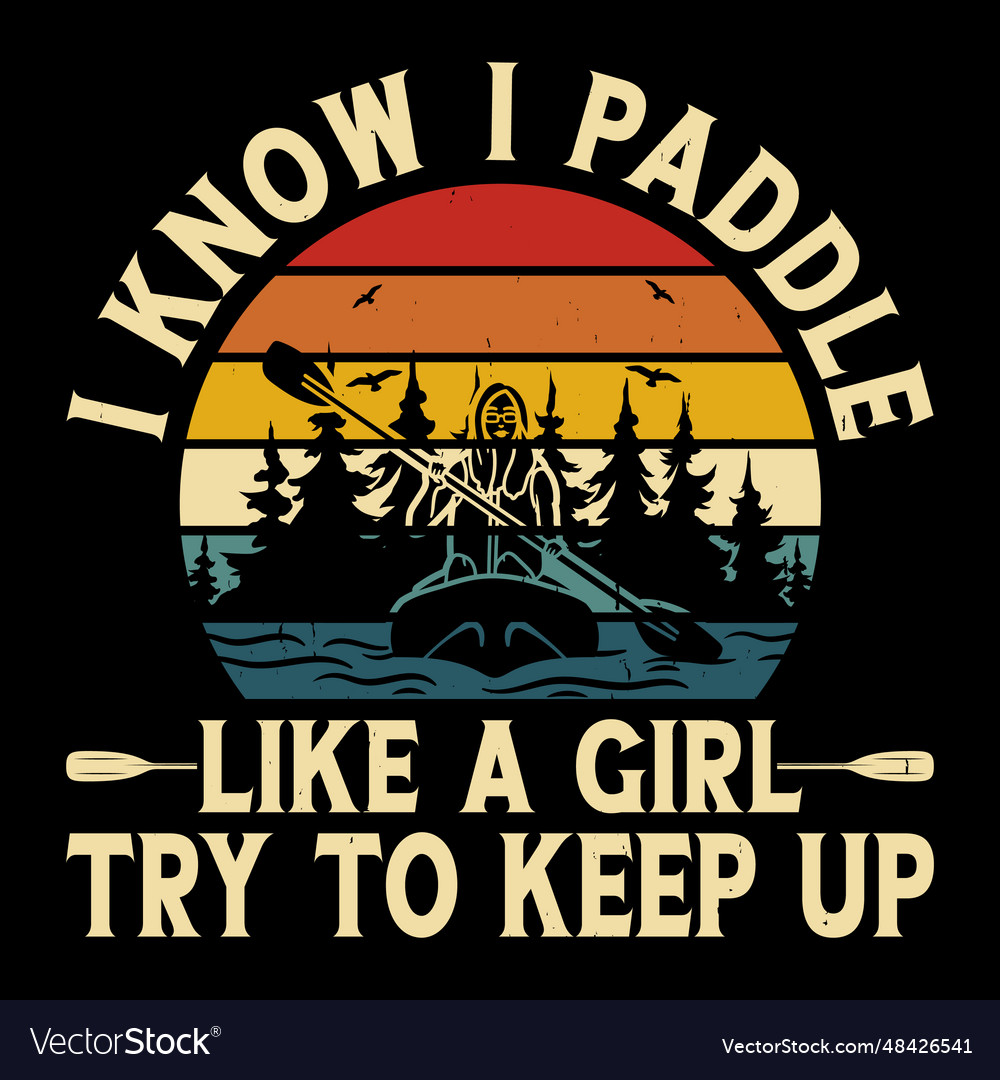 Vintage Kayaking T-Shirt - Paddling Boat