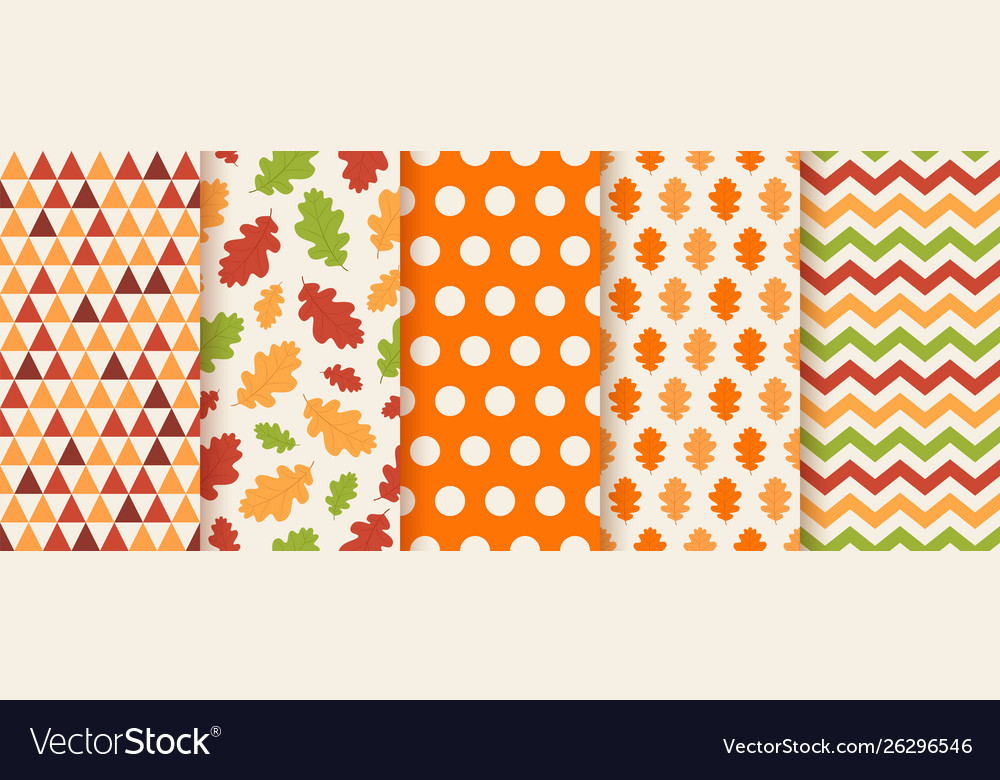 Autumn seamless pattern background with fall Vector Image Autumn seamless pattern background with fall