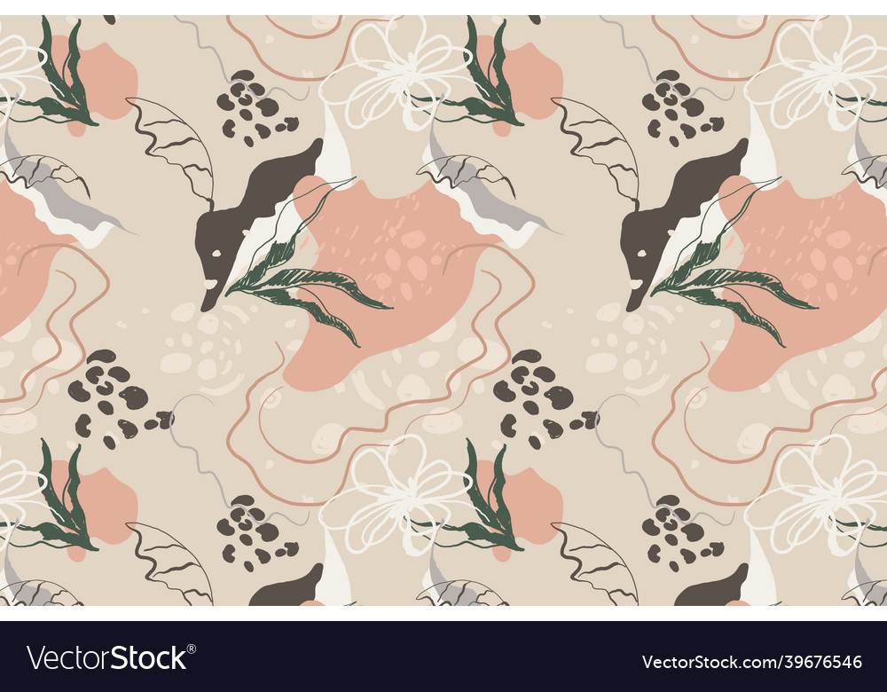 Botanical seamless pattern in the boho style
