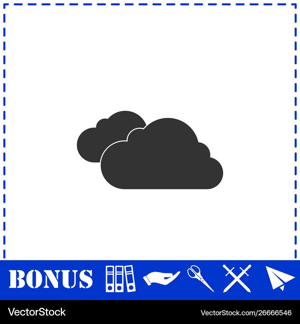 Clouds icon flat Royalty Free Vector Image - VectorStock