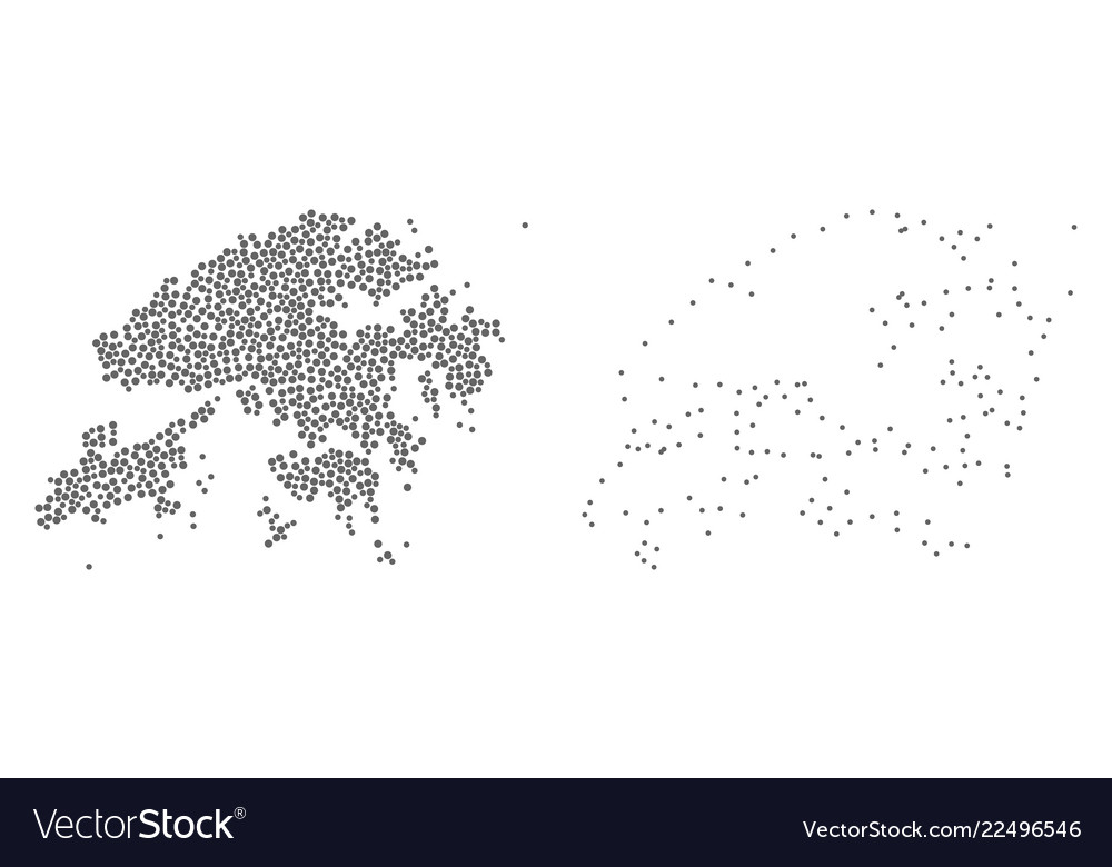Dot contour map of hong kong