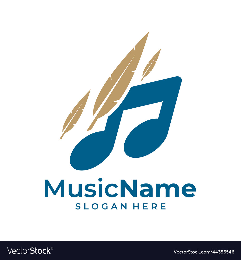 Feather music logo design