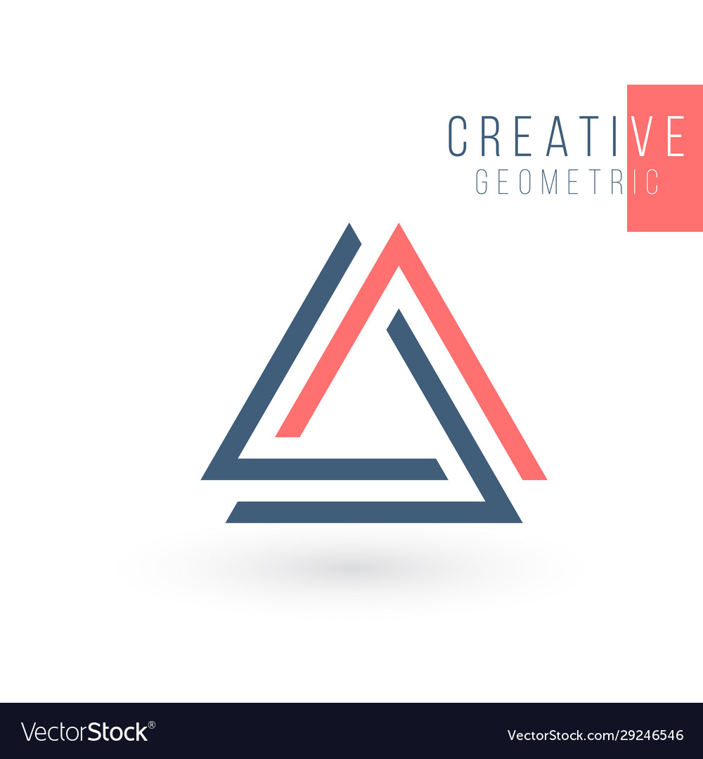 Geometric triangle unity abstract logo design vector image Geometric triangle unity abstract logo design