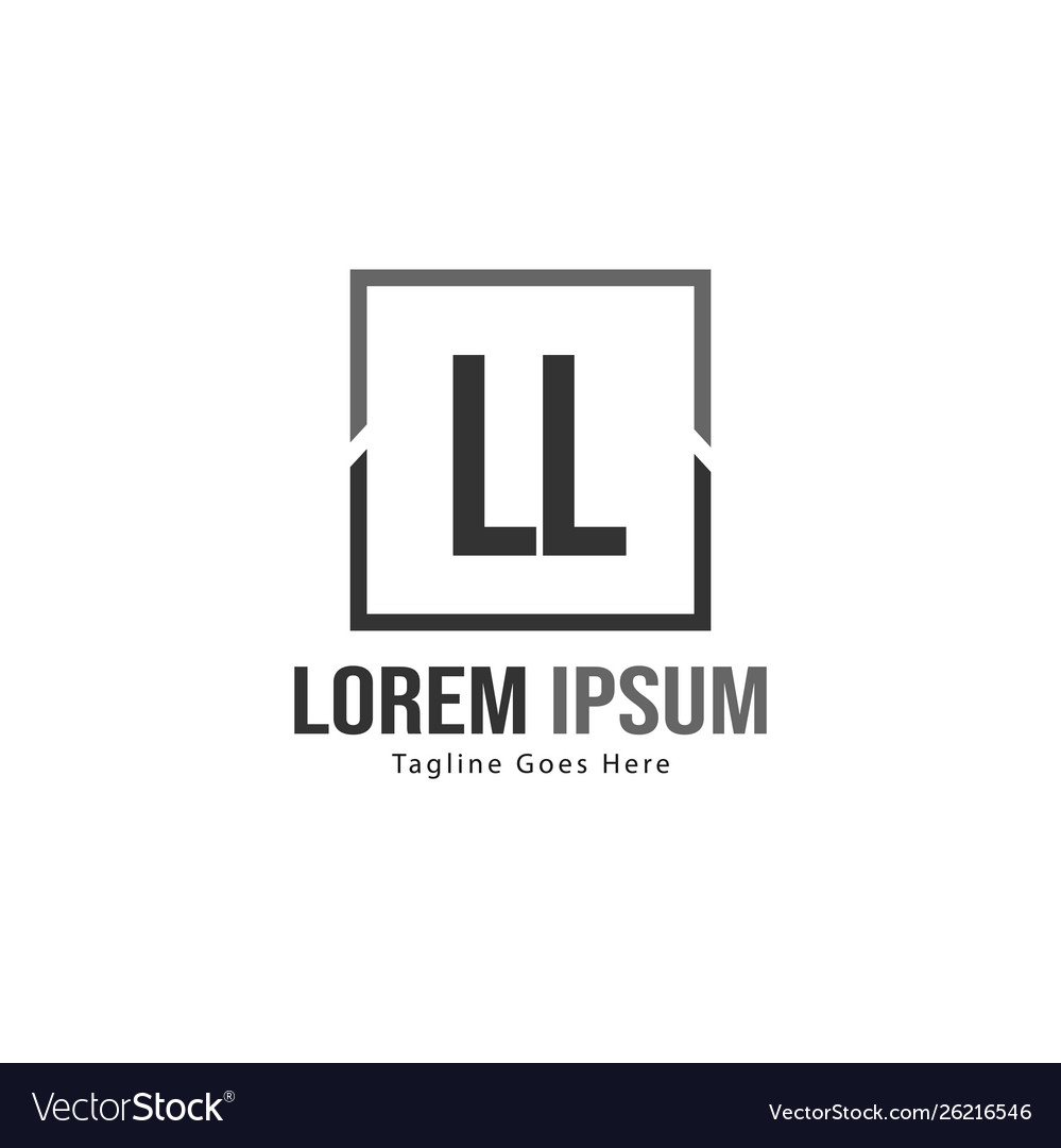 Initial ll logo template with modern frame