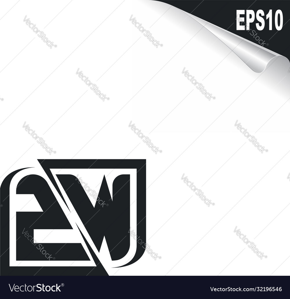 Initial zw logo design with shape style vector image Initial zw logo design with shape style