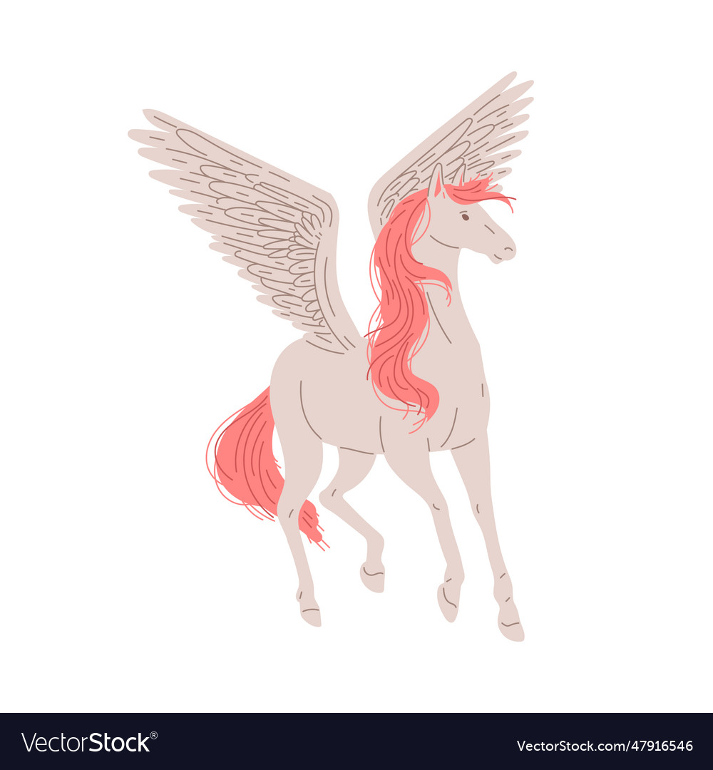Isolated of white horse with Royalty Free Vector Image