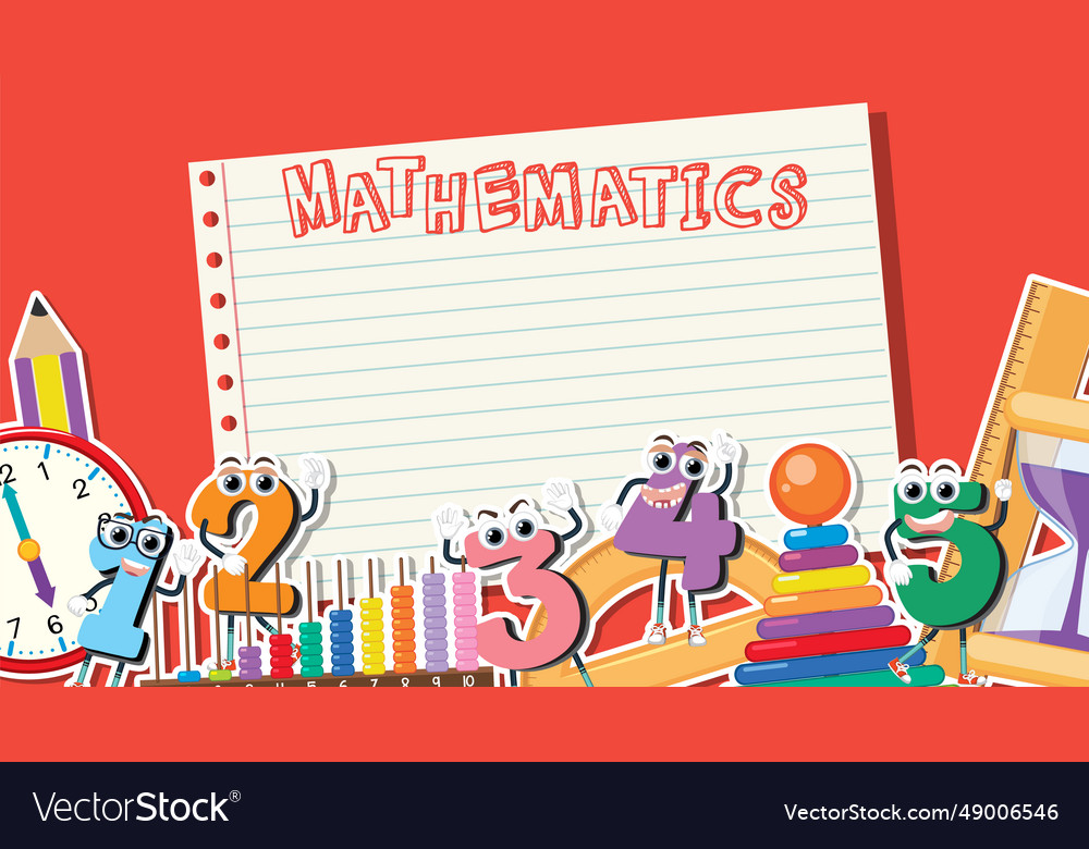 Math-themed notebook template with Royalty Free Vector Image