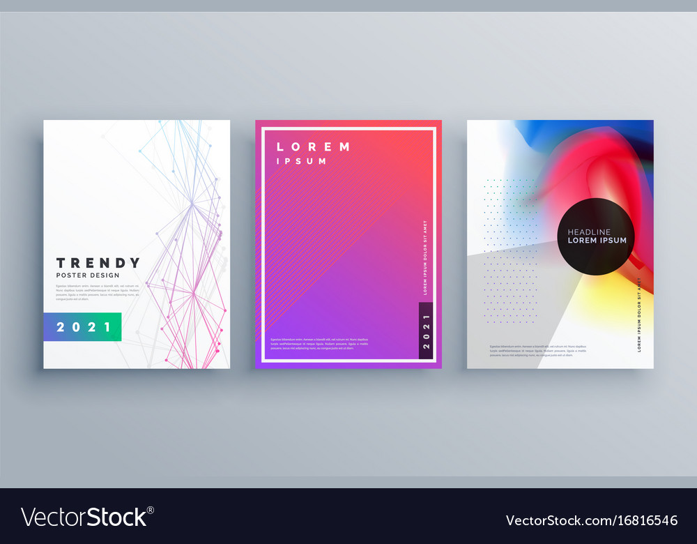 Minimal brochure set made with lines and fluid