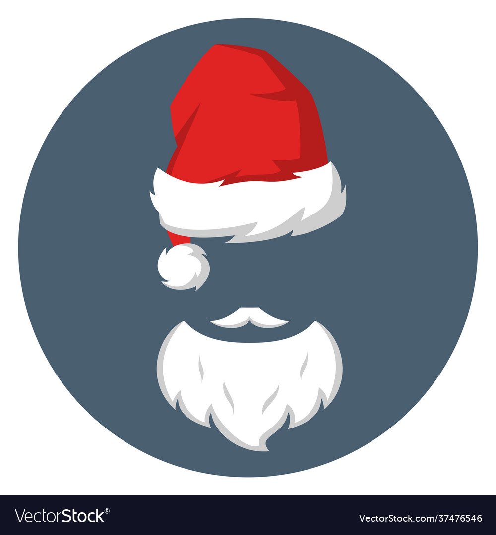 Red hat and beard santa claus Royalty Free Vector Image