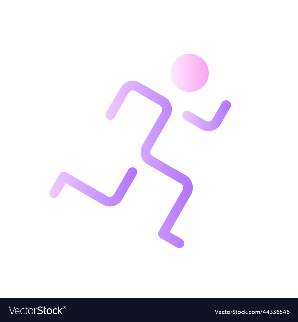 Running flat gradient two-color ui icon vector image Running flat gradient two-color ui icon
