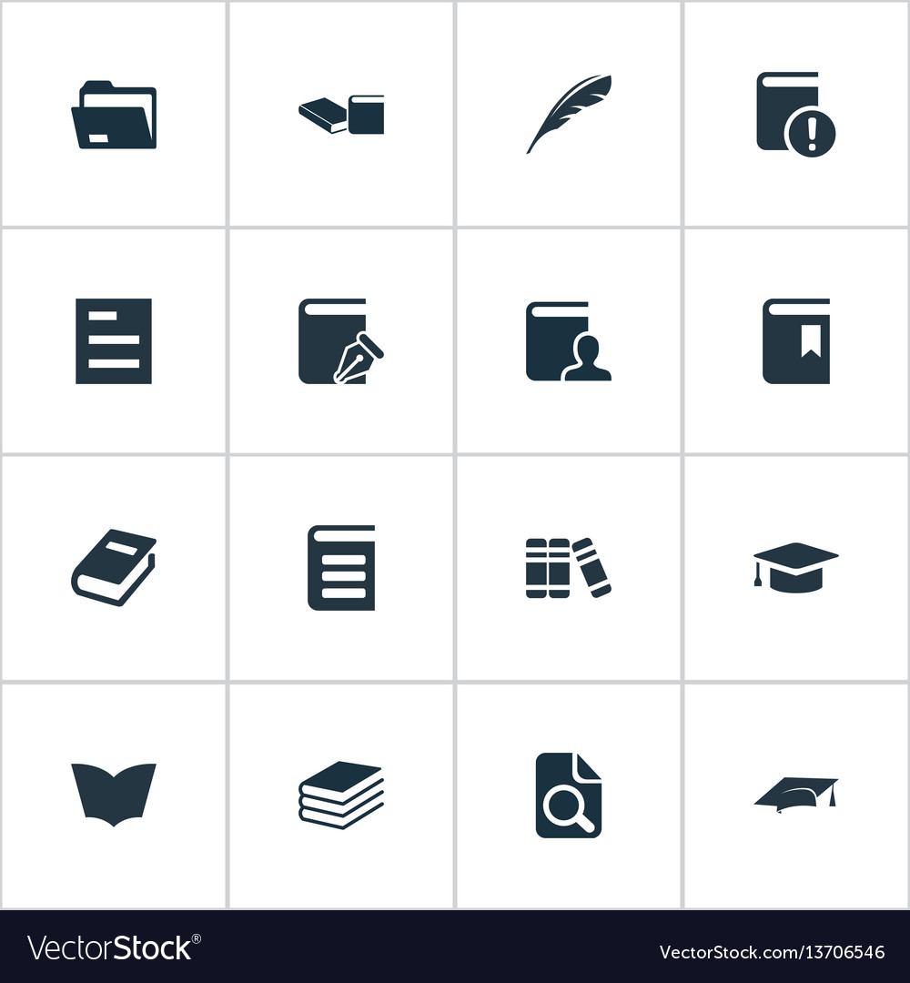 Set of simple reading icons Vector Image Set of simple reading icons