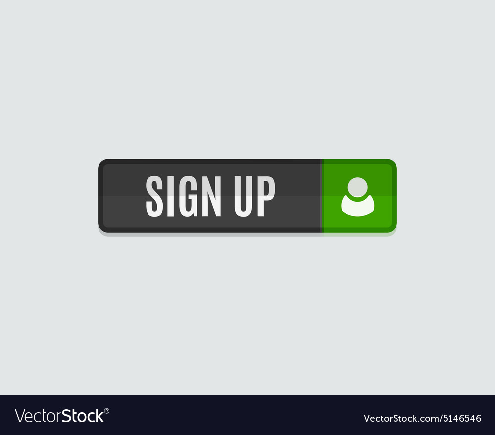 Sign up web button rectangle flat design