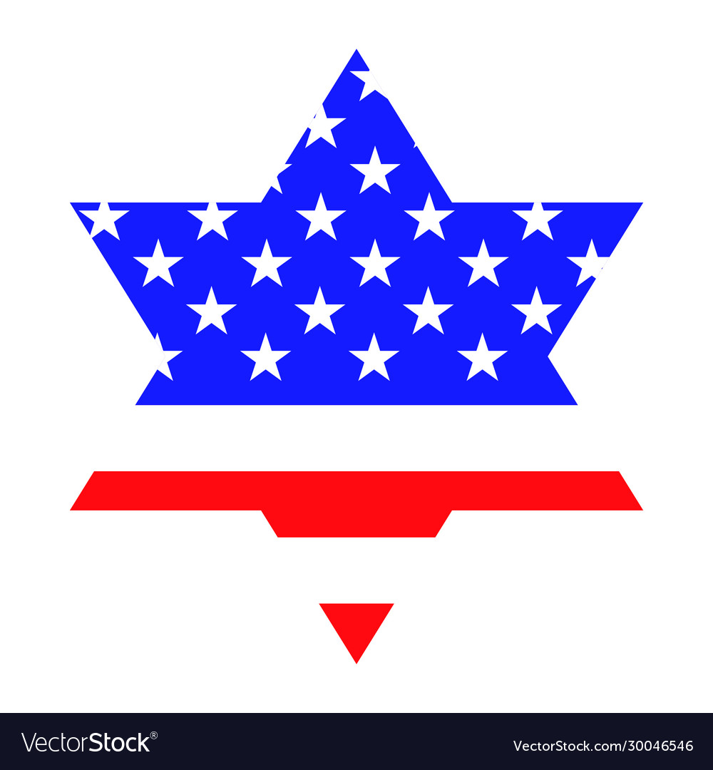 Star david with american flag inside Royalty Free Vector