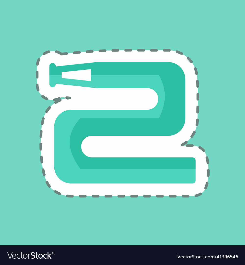 Water pipe sticker in trendy line cut isolated Vector Image