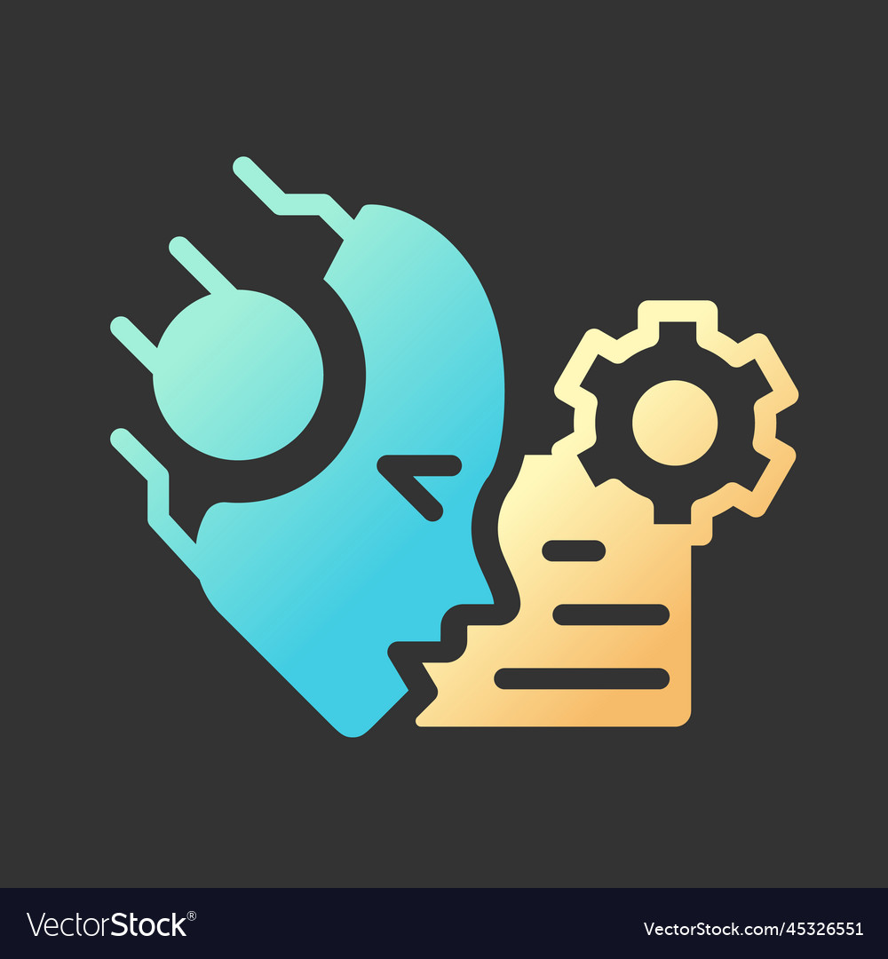 Ai reads and summarize gradient glyph icon vector image Ai reads and summarize gradient glyph icon