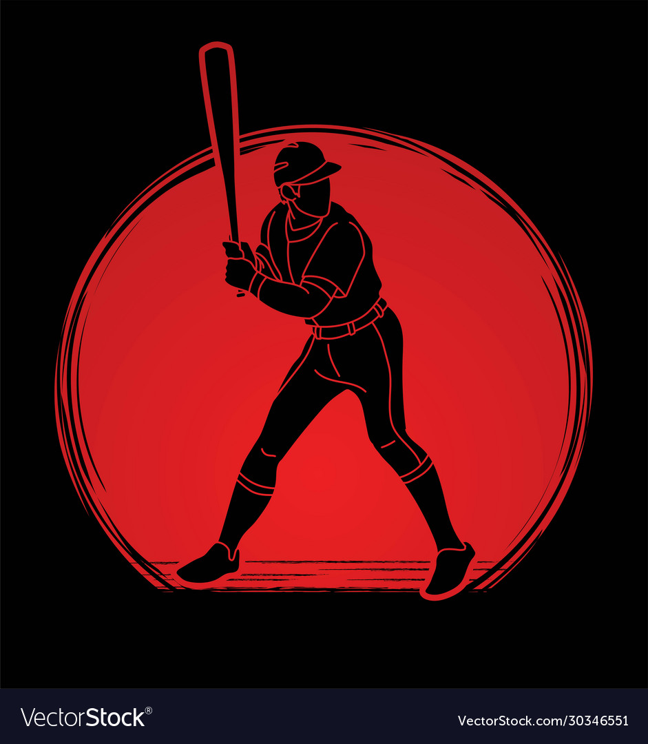 Baseball Spieler Aktion Cartoon Sport Grafik