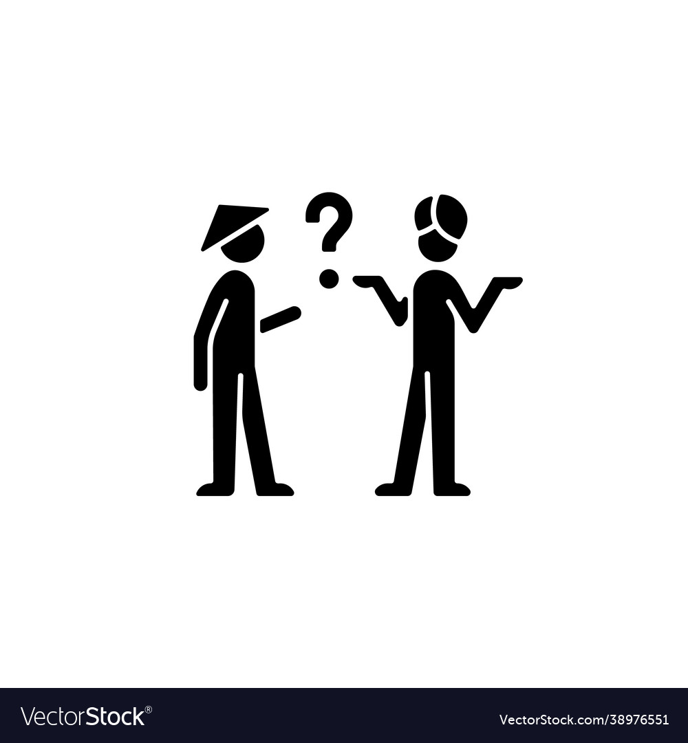 Cultural barriers black glyph icon Royalty Free Vector Image