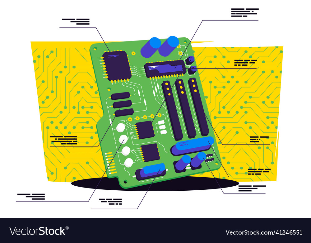 Electronic circuit board with a detailed descript