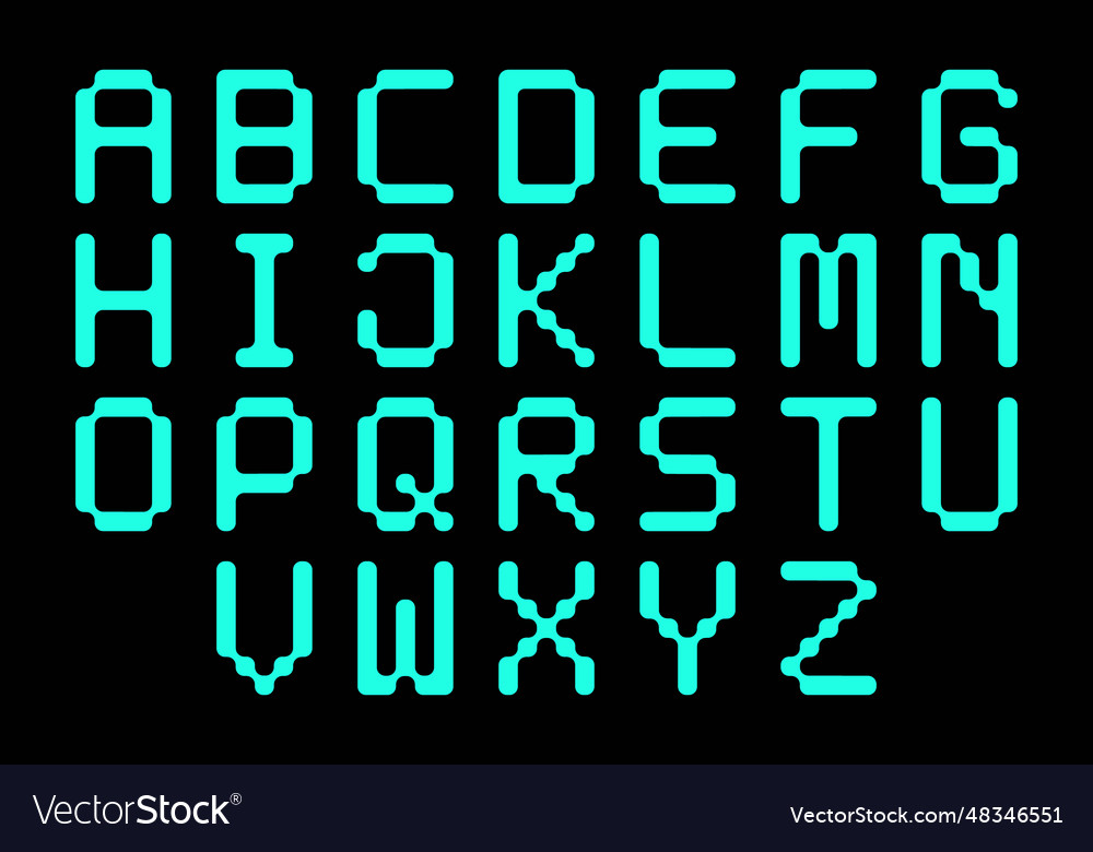 Flat design display font template isolated vector image Flat design display font template isolated