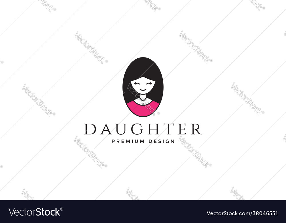 Girls graceful smile logo symbol icon graphic