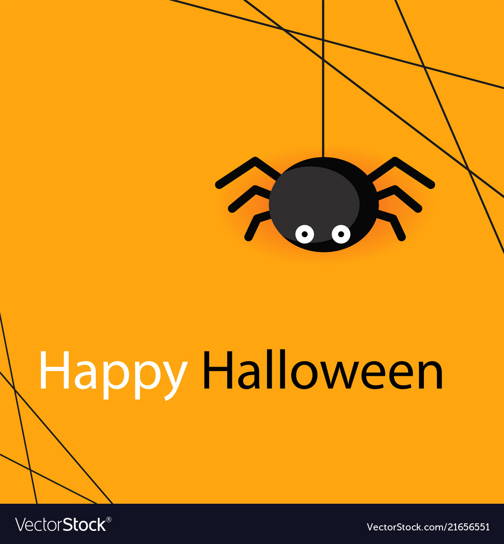 Happy halloween spider web and orange backg