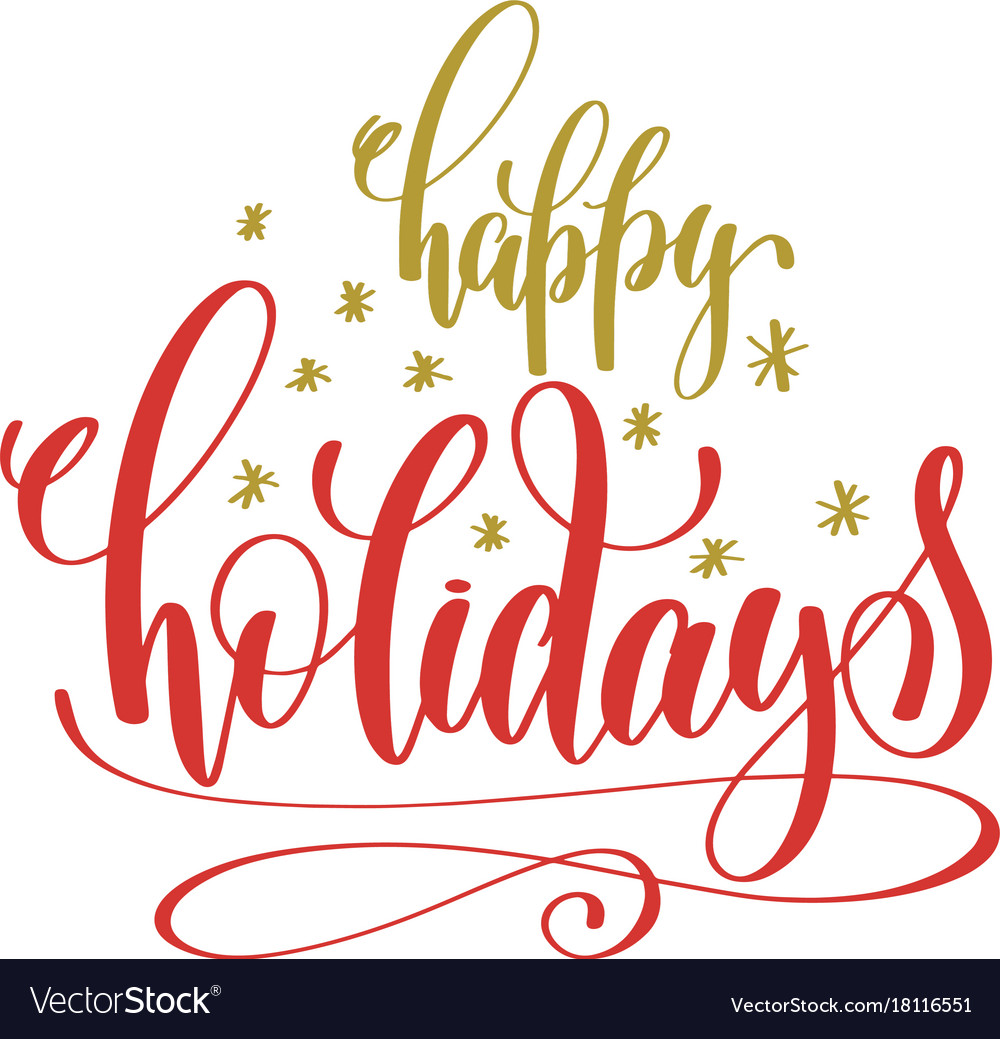 Download Happy holidays hand lettering holiday red and gold