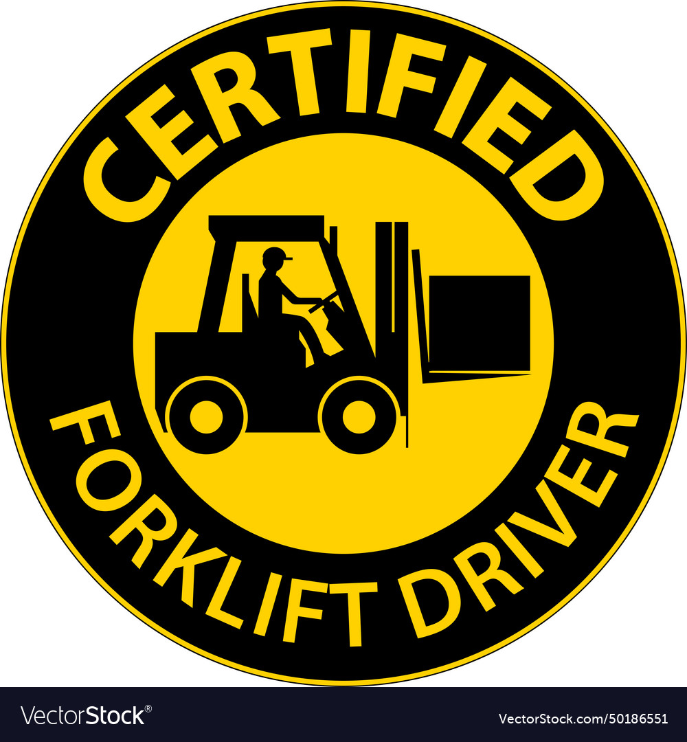 Hard Hat Labels Caution Certified Forklift Driver Vector Image