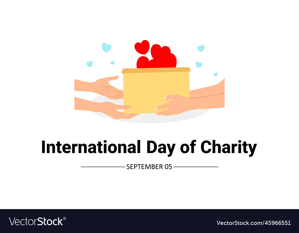 International day of charity background with hand