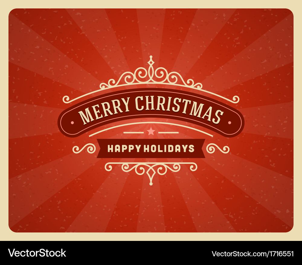 Merry christmas postcard ornament Royalty Free Vector Image