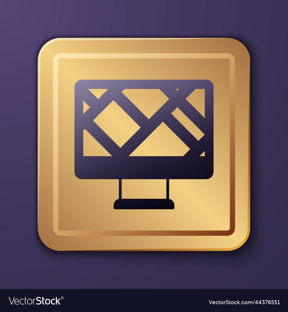 Purple computer monitor and folded map vector image Purple computer monitor and folded map