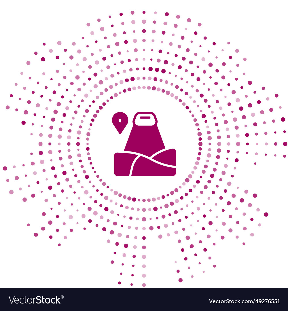 Purple map pointer with mountain icon isolated vector image Purple map pointer with mountain icon isolated