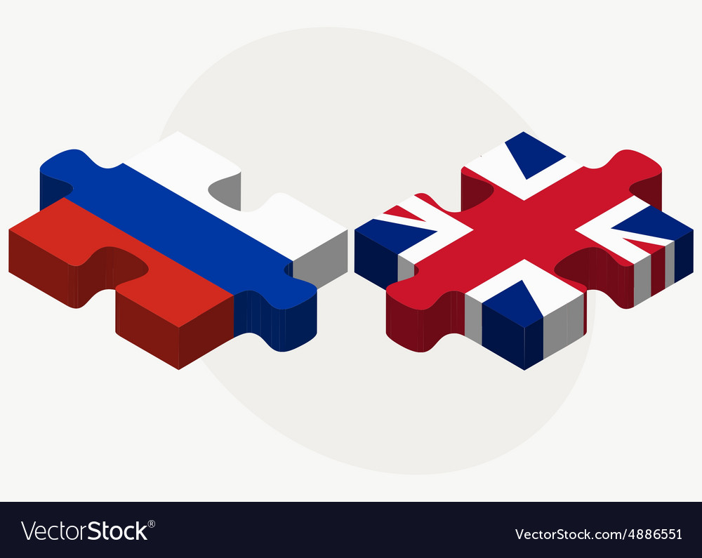 Russian federation and united kingdom flags